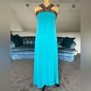 New York & Company turquoise maxi dress